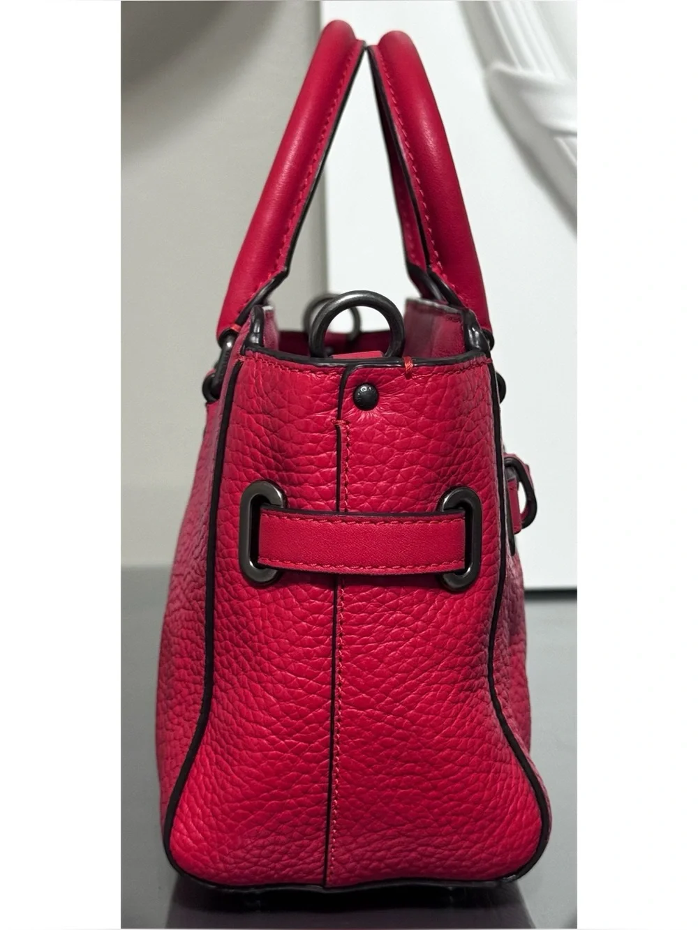 COACH‎ Mini Blake Pebbled Leather Crossbody Carryall, RED